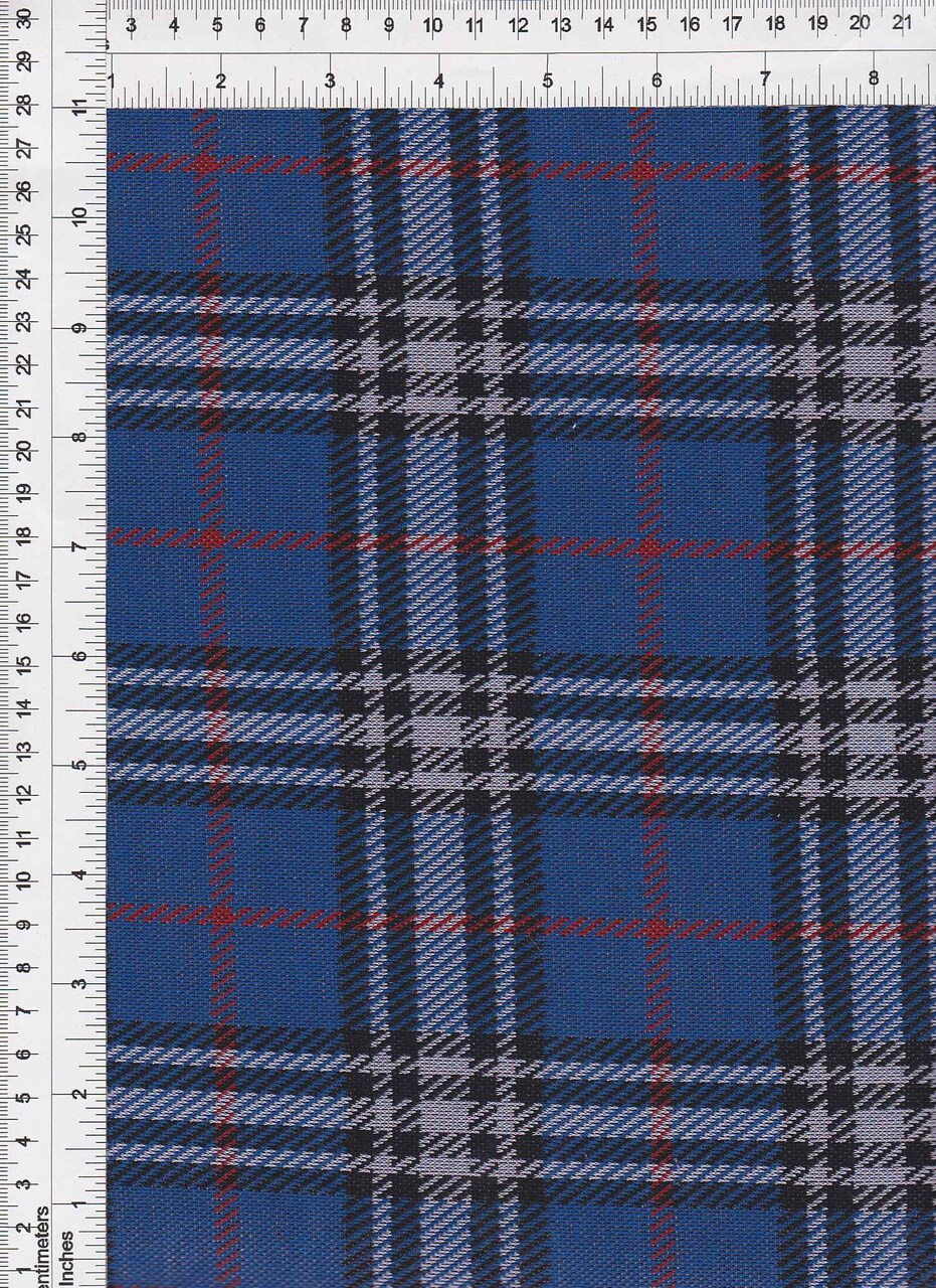 1 Yard Double Knit Jacquard Plaid Fabric Stretch Polyester Spandex 58/60 Inches Wide
